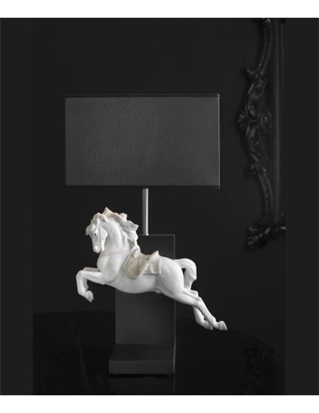 Lámpara de mesa de porcelana – Caballo Pirouette – Lladró