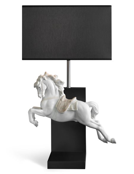 Lámpara de mesa de porcelana – Caballo Pirouette – Lladró