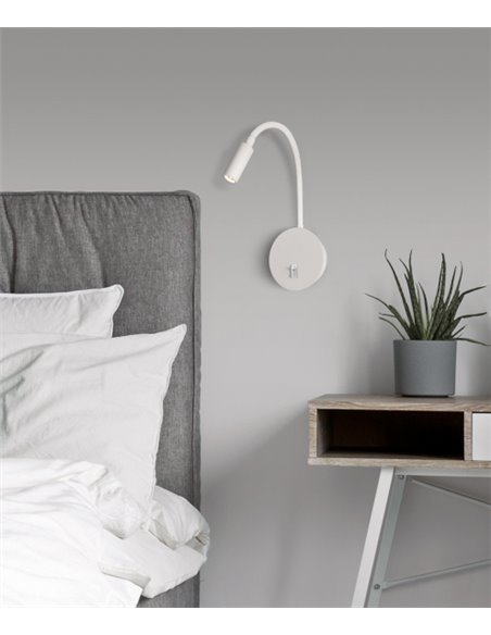 Aplique de pared de lectura LED de metal negro 3200K – Lyon – ACB Iluminación