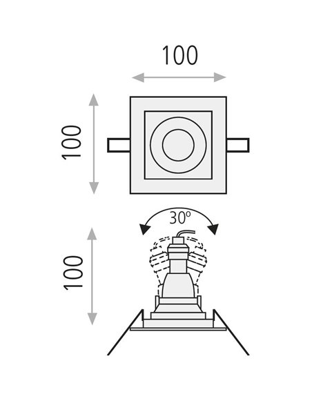 Empotrable de techo de metal blanco 2luces - San - ACB Iluminación