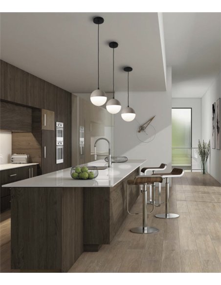 Colgante de techo de cemento piedra y cristal  Ø 14 cm - Shiru - ACB Iluminación