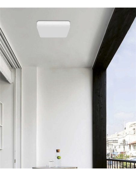 Aplique de techo LED de acrílico con acabado blanco IP 54 3000-6500K – Square – ACB Iluminación