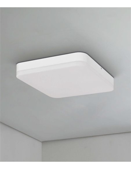 Aplique de techo LED de acrílico con acabado blanco IP 54 3000-6500K – Square – ACB Iluminación
