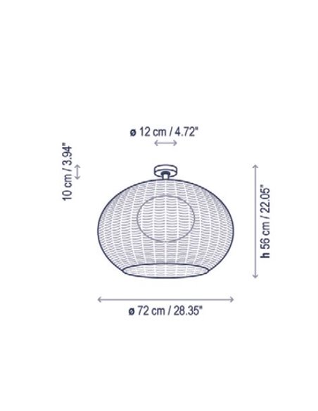 Garota plafón 01 LED dimable TRIAC marrón grafito - pantalla marrón