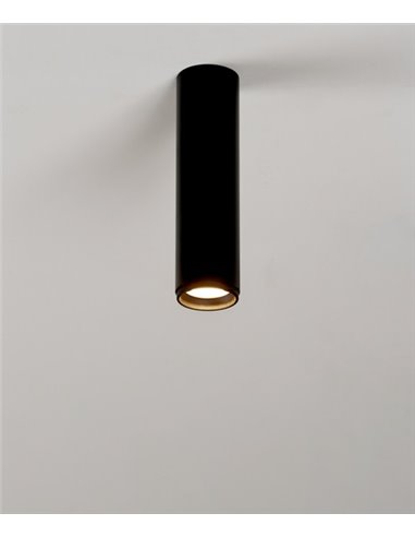 Foco de techo LED Ø 5,5 cm y 21 cm de alto de acero en 2 acabados y 2 fuentes de luz regulable 2700K – Haul – Milan