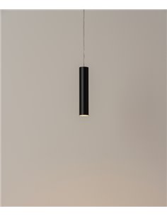 Lámpara colgante LED Ø 4 cm y 130 cm de alto de acero en 2 acabados regulable 2700K – Haul – Milan