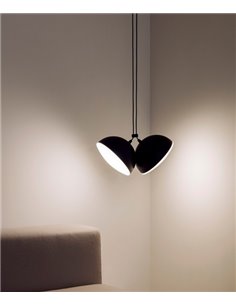 Lámpara colgante de metal negro 2 luces - Nod – Milan
