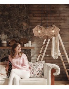 Burt pendant light - AJP - Natural rope 3 lights