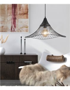 Mina pendant light – AJP - Black finish, Cage wire ceiling pendant 