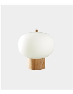 Ilargi table lamp - LedsC4 - In solid wood, tactile and dimmable