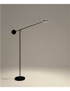 Invisible floor lamp - LedsC4 - Black dimmable and tactile lamp, swivelling arm
