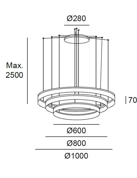 Lámpara colgante Circ 60 + 80 + 100 cm – Leds C4