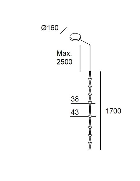 Lámpara colgante Dew 170 cm – Leds C4