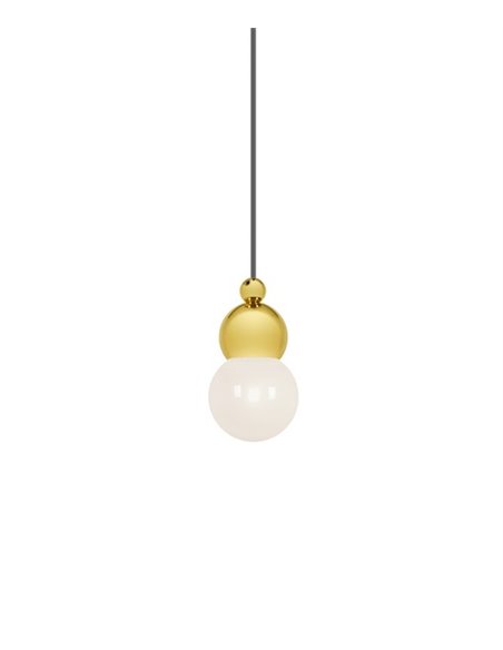 Spheres pendant light – Pedret – In polished or satin brass Ø 12 cm+16 cm
