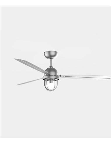 Ceiling fan satin nickel with light and DC motor Mariner - Leds C4