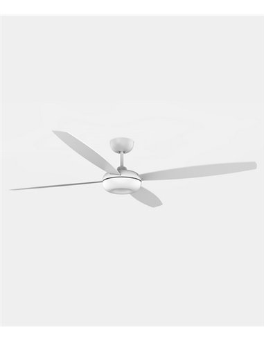 Ceiling fan without light four reversible blades white/sandblasted Kudari - Leds C4