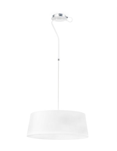 Hotel pendant light - Faro - White fabric lampshade, 50 cm