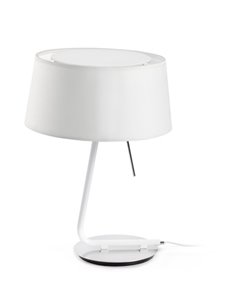 Hotel table lamp - Faro - With black/white fabric lampshade