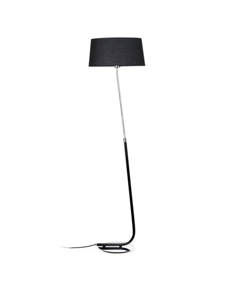 Hotel floor lamp - Faro - Black/white fabric shade