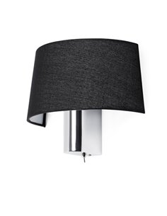 Hotel wall lamp - Faro - White/black fabric lampshade