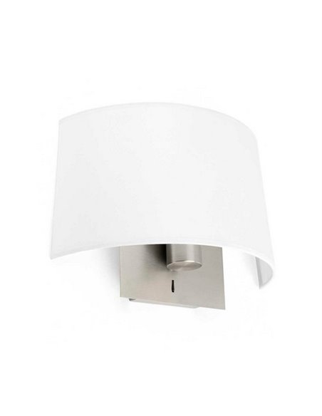 Volta wall light - Faro - Black/white textile lampshade