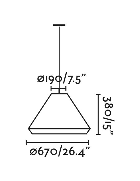 Saigon outdoor pendant light - Faro - White/brown textiline lampshade