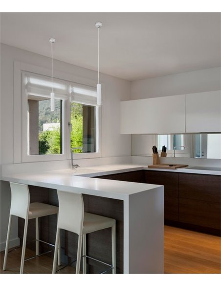 Ora pendant light - Faro - White/Black, LED tube type