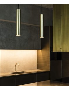 Stan pendant light - Faro - White/black/gold aluminium