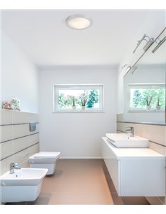 Ceiling light Logos - Faro - Bathroom lamp, White/Nickel