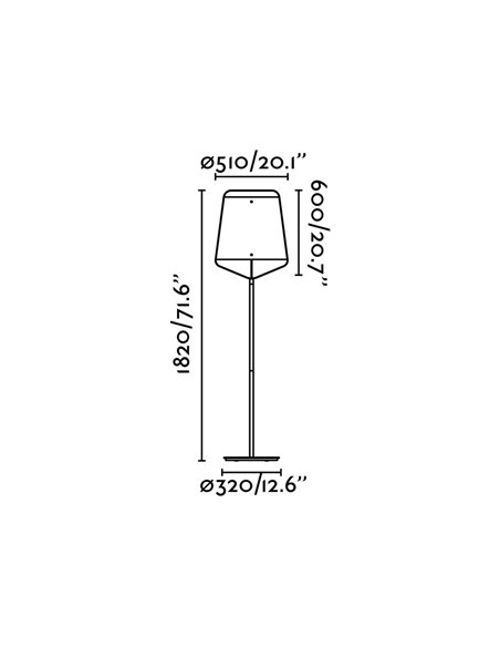 Stood Floor Lamp - Faro - Cherry Wood, 182 cm Stood Floor Lamp - Faro - Cherry Wood, 182 cm