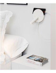 Wall light with reader Duas - Faro - USB, LED 2700K