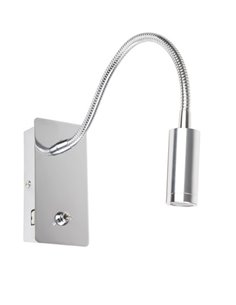 Juliet wall light - Faro - With LED flexo, USB charger, Chrome