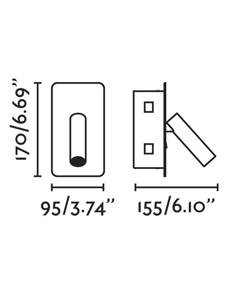 Aplique de pared Suau – Faro – Con lector LED, Orientable