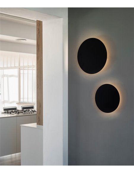 Board wall light - Faro - Round Lamp, Black, Ø 35 cm-Ø 45 cm