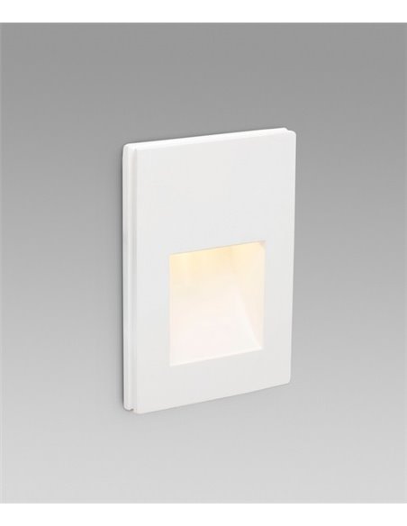 Plas recessed wall light - Faro - White plasterboard light, LED 3000K, 10 cm