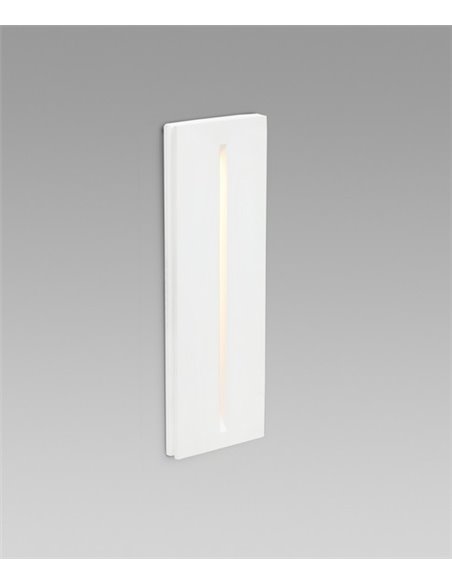 Plas recessed wall light - Faro - White plasterboard light, LED 3000K, 7.5 cm