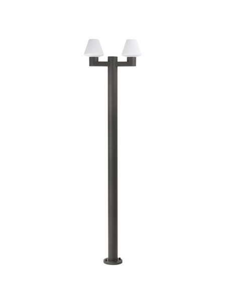 Mistu outdoor street lamp - Faro - Dark grey lamp, IP44, 215 cm