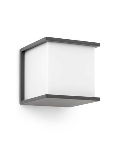 Kubick outdoor wall light - Faro - Aluminium grey, IP44, E27