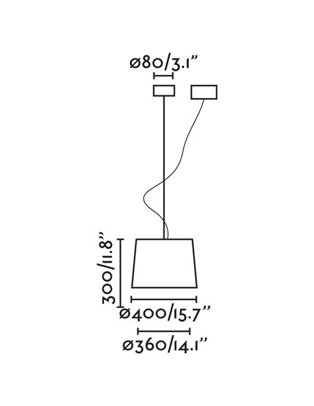 Samba pendant light with turnbuckle - Faro - Textile lampshade, Ø 36 cm