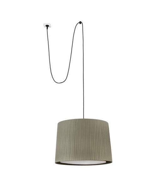 Samba pendant light with plug - Faro - Cable 5m, Textile lampshade