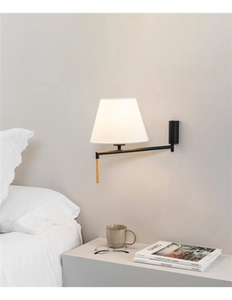 Ron wall light - Faro - Adjustable, Textile lampshade
