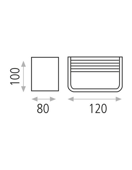Icon rectangular wall light - ACB - White/Black, LED