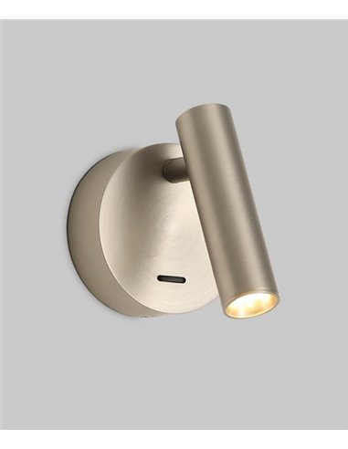 Atria wall light - ACB - Surface, Reading lamp, Adjustable head, Black/Nickel 