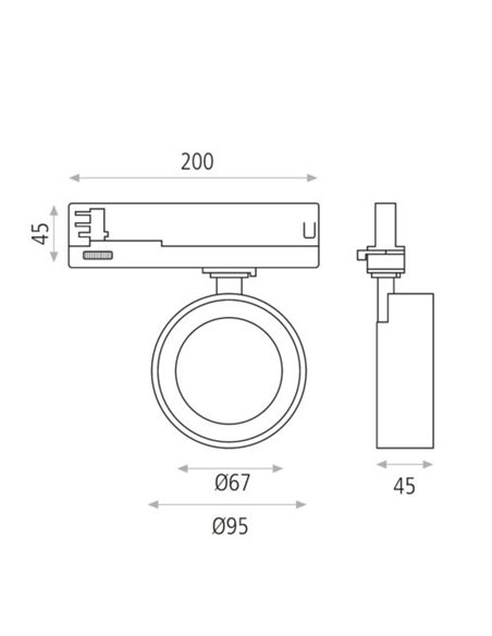 Mako Track Spotlight - ACB - Three-phase track, LED 3000K
