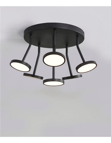 Corvus ceiling light - ACB - Ceiling light 6 lights, black, LED 3000K 
