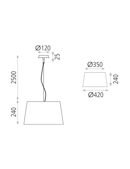 Stilo pendant light - ACB - Ceiling light, 42-62 cm
