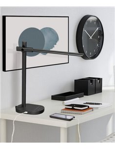 Laysan black desk lamp - ACB - Dimmable light temperature and intensity, Timer, USB charger, Touch button