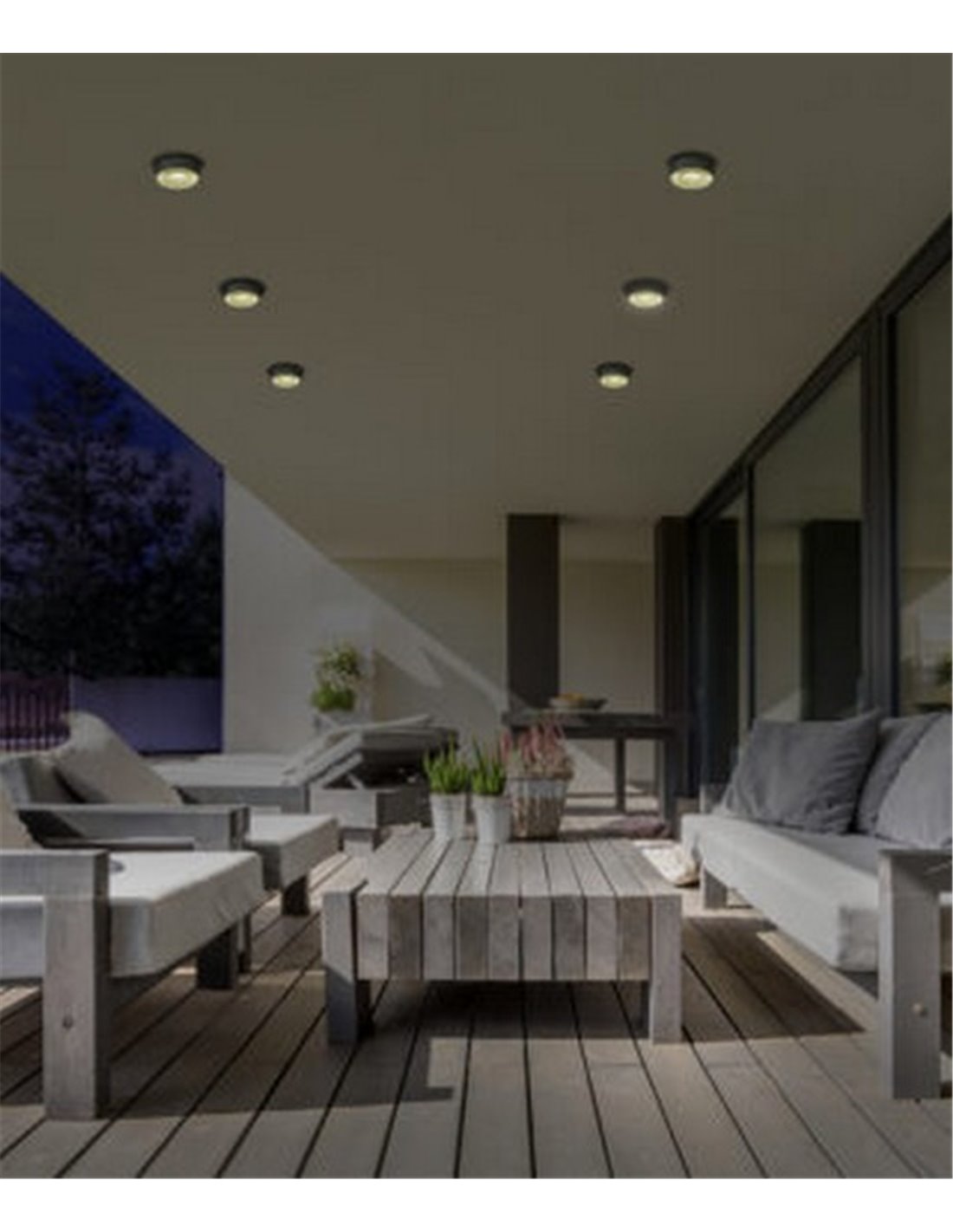 ACB outdoor anthracite, - Outdoor LED 3000K Ania ceiling - ceiling light light