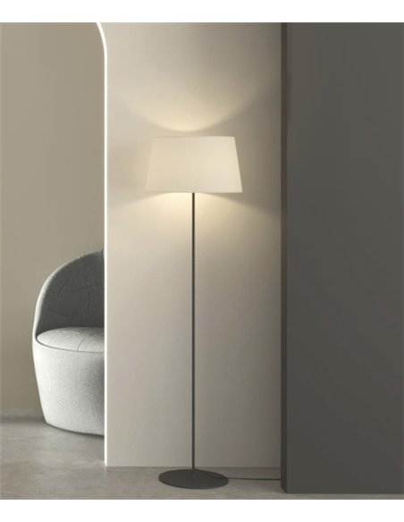 Stilo Floor Lamp - ACB - Black, White lampshade, 150 cm