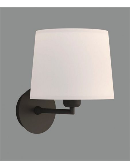 Stilo wall light - ACB - Wall light black, White lampshade